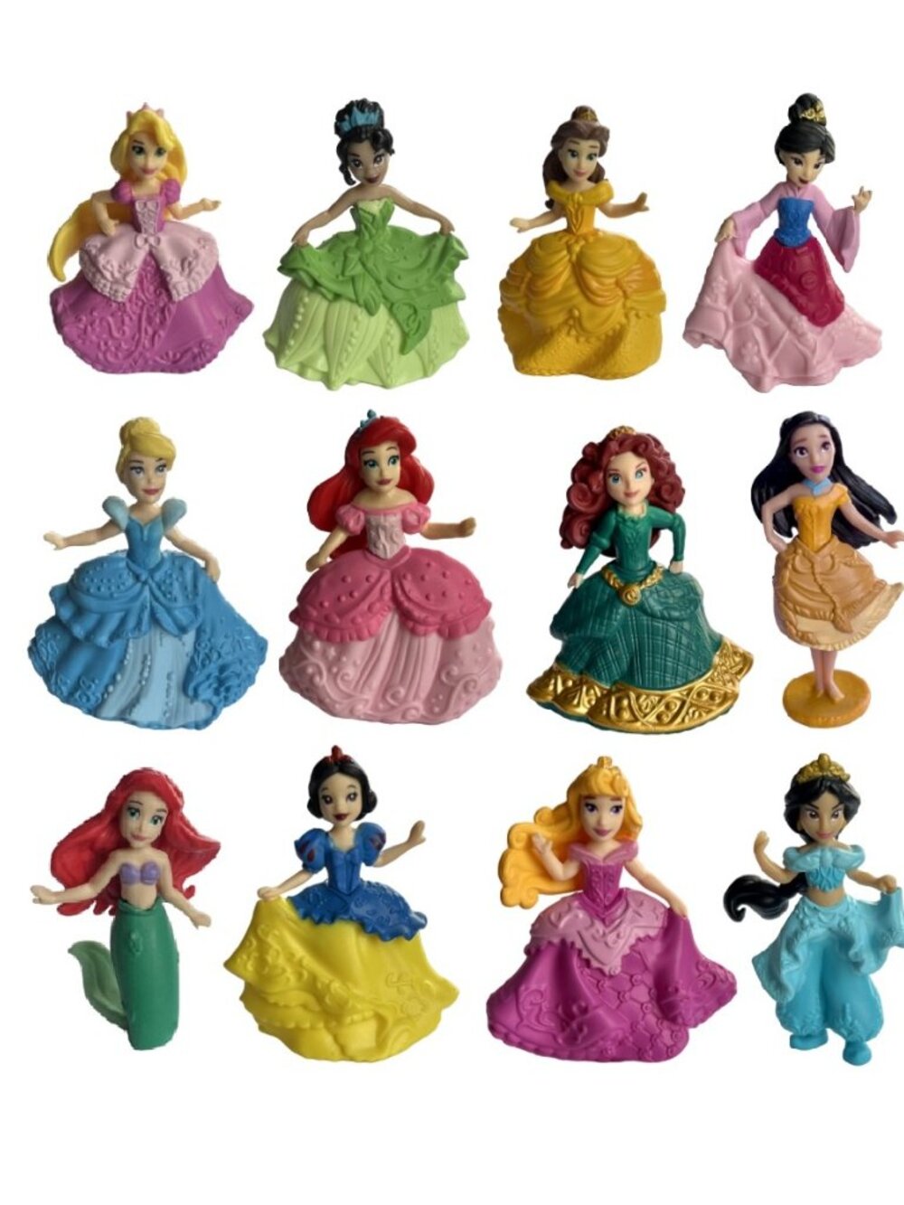 12pc Disney Princess Cinderella Belle Playset 12 Figure Cake Topper Toy Doll Set